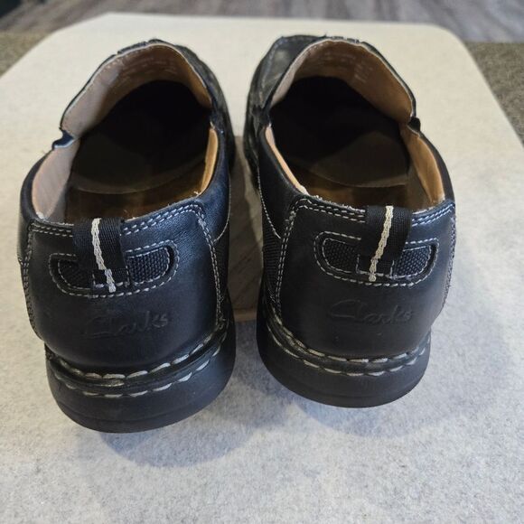 ? Clarks XTR Men’s Size 11.5 Black Slip On Leather Oxford Comfort Black main image 5